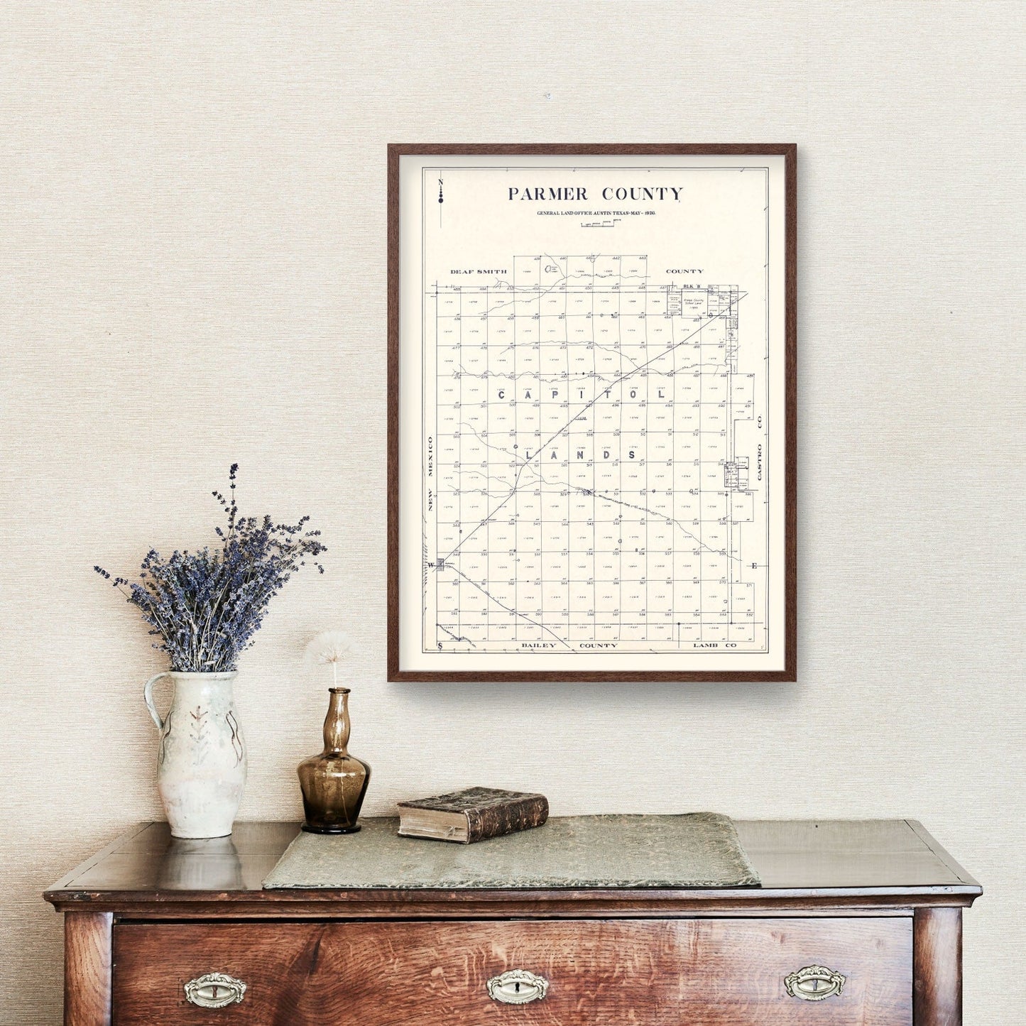Vintage Map of Parmer County, Texas 1926