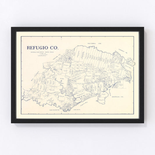 Vintage Map of Refugio County, Texas 1921