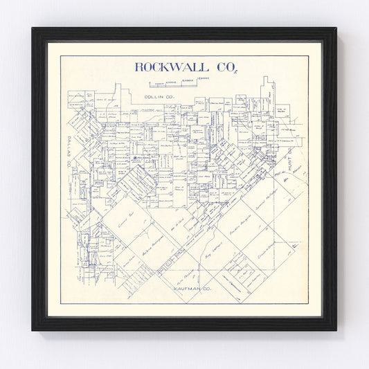 Vintage Map of Rockwall County, Texas 1927