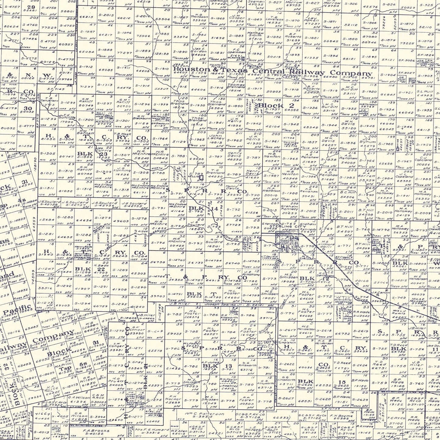 Vintage Map of Sterling County, Texas 1926