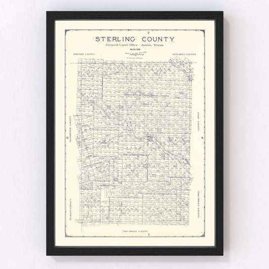 Vintage Map of Sterling County, Texas 1926