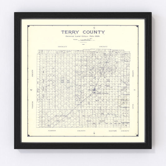 Vintage Map of Terry County, Texas 1926