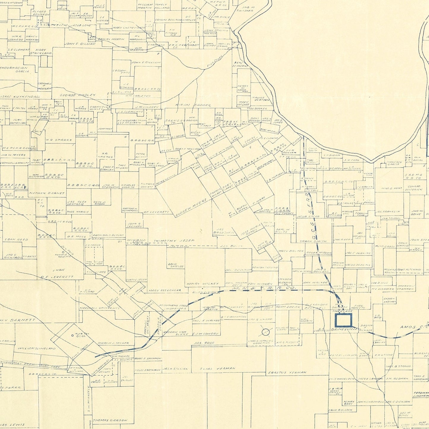 Vintage Map of Cooke County, Texas 1920