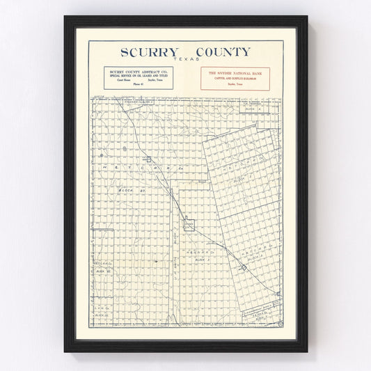 Vintage Map of Scurry County, Texas 1923