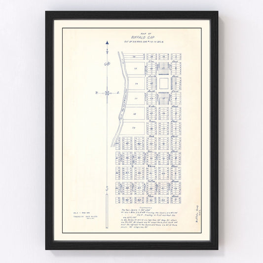 Vintage Map of Buffalo Gap, Texas 1929