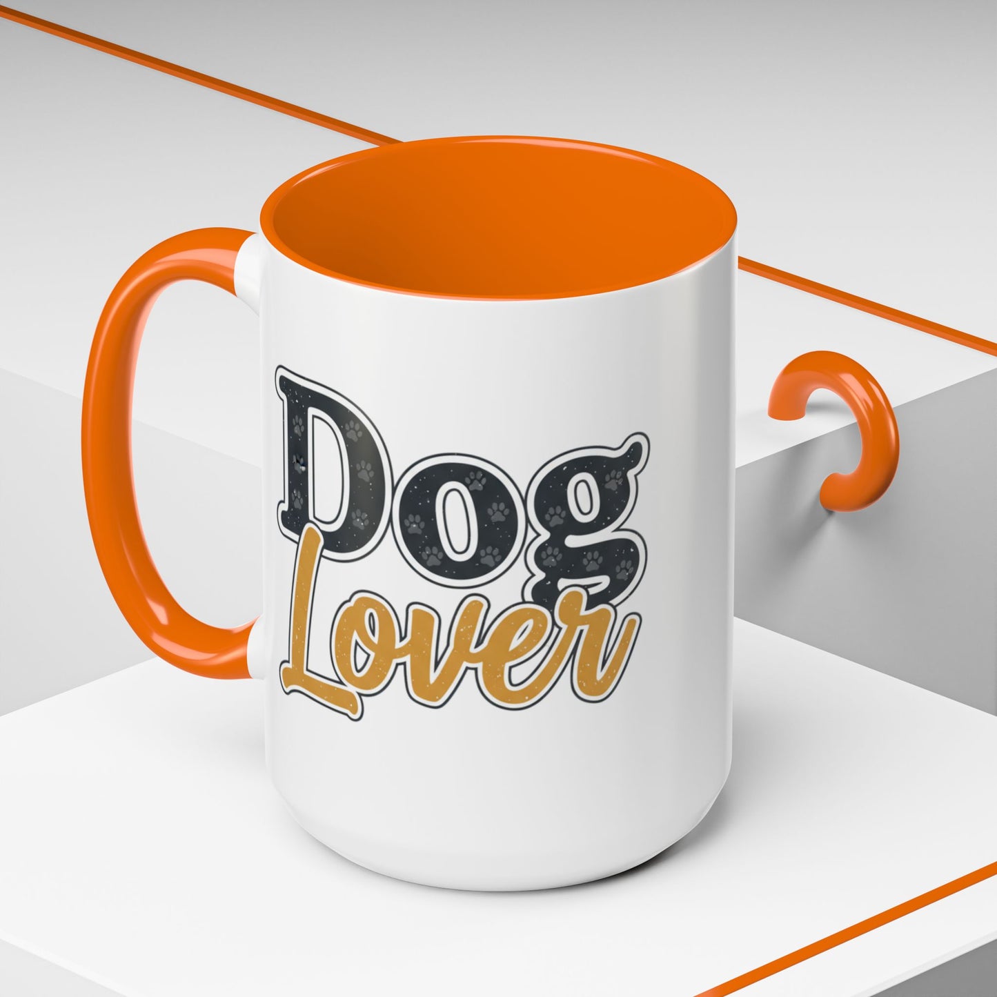 Dog Lover Accent Coffee Mug — 'Dog Lover' 11/15oz Ceramic Mug