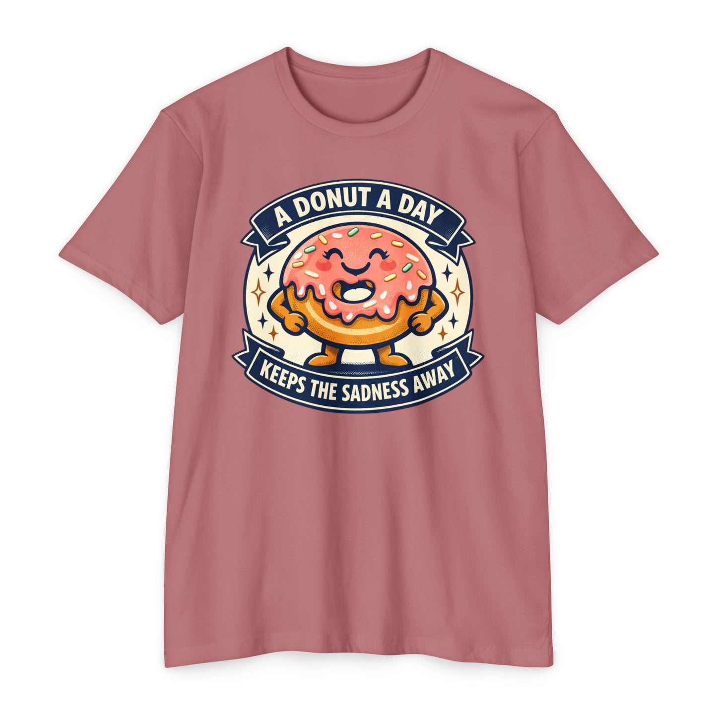 Donut A Day T-Shirt — "A Donut a Day Keeps the Sadness Away" Cute Comfort Tee