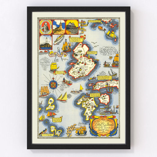 Vintage Isle of Shoals Map 1927