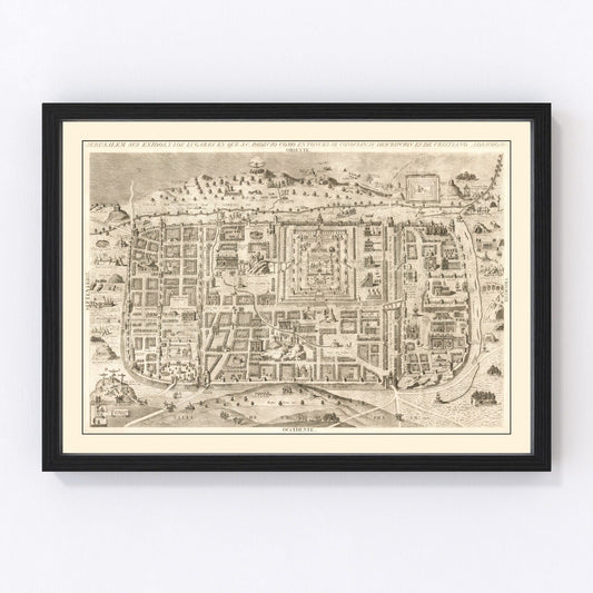 Vintage Map of Jerusalem, Israel 1800