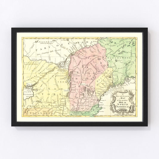 Vintage Map of French & Indian War 1757