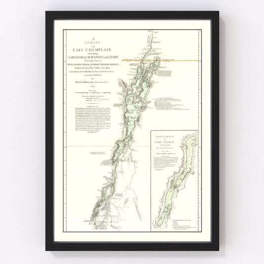 Vintage Lake Champlain Map 1776