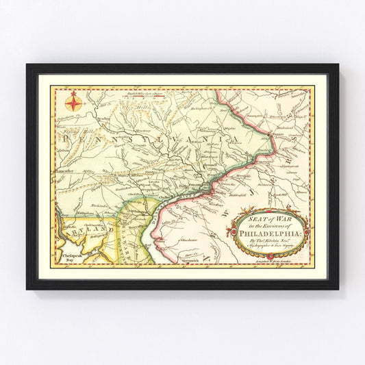 Vintage Map of the War in Philadelphia 1777