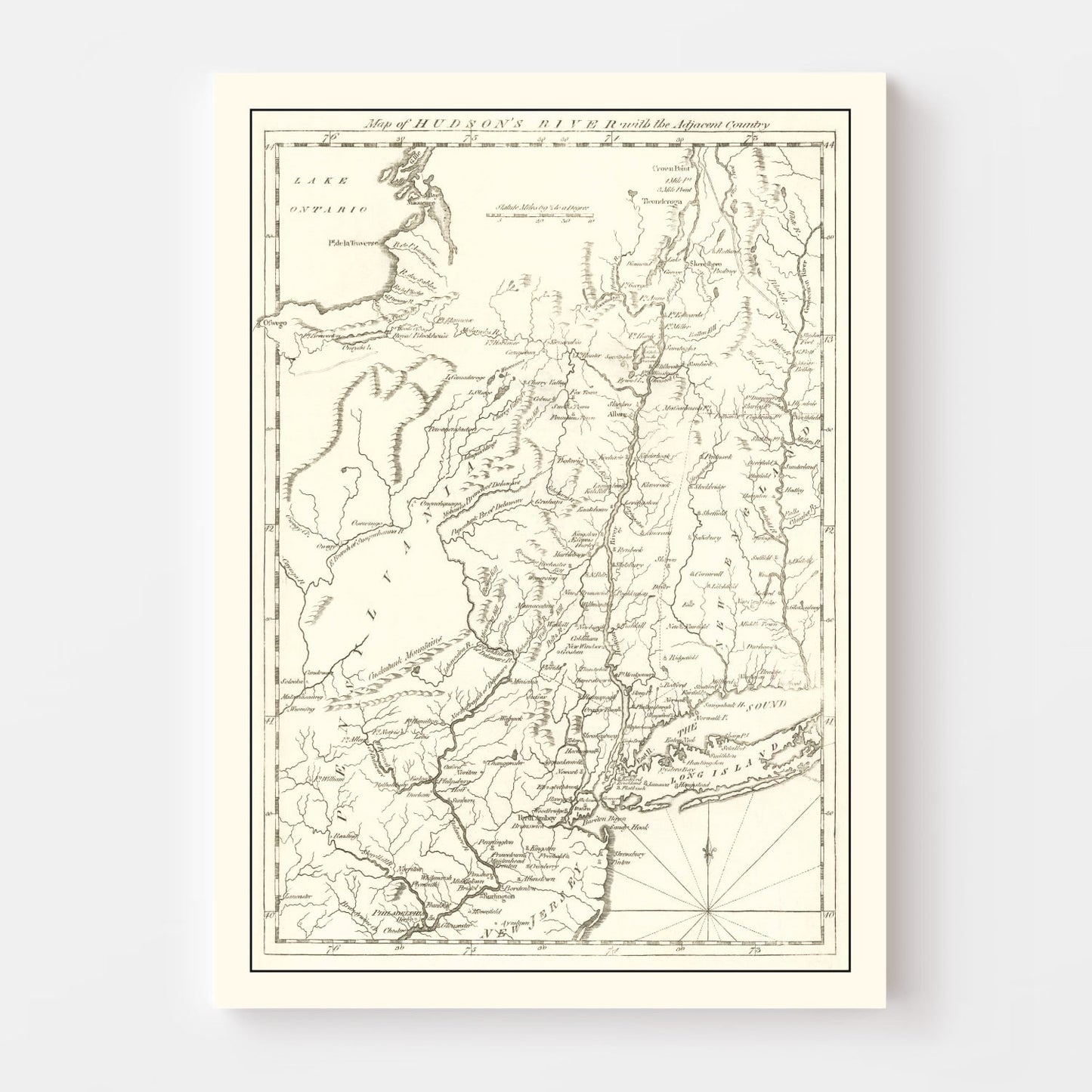 Vintage Hudson River Map 1778