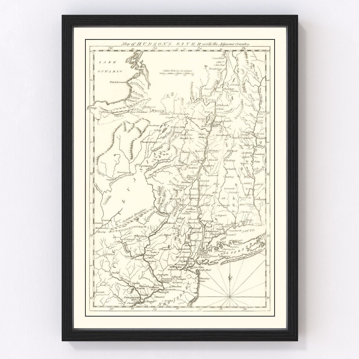 Vintage Hudson River Map 1778