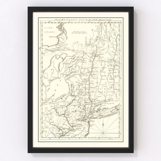 Vintage Hudson River Map 1778
