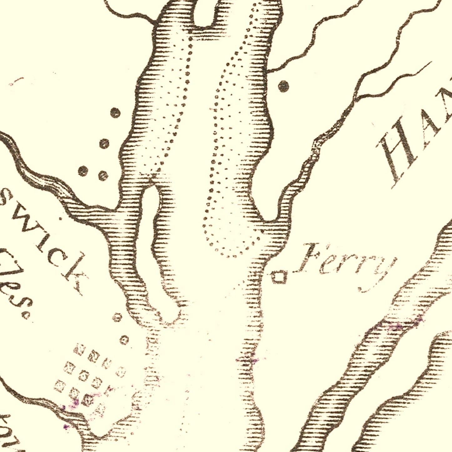 Vintage Cape Fear River Map, North Carolina 1781
