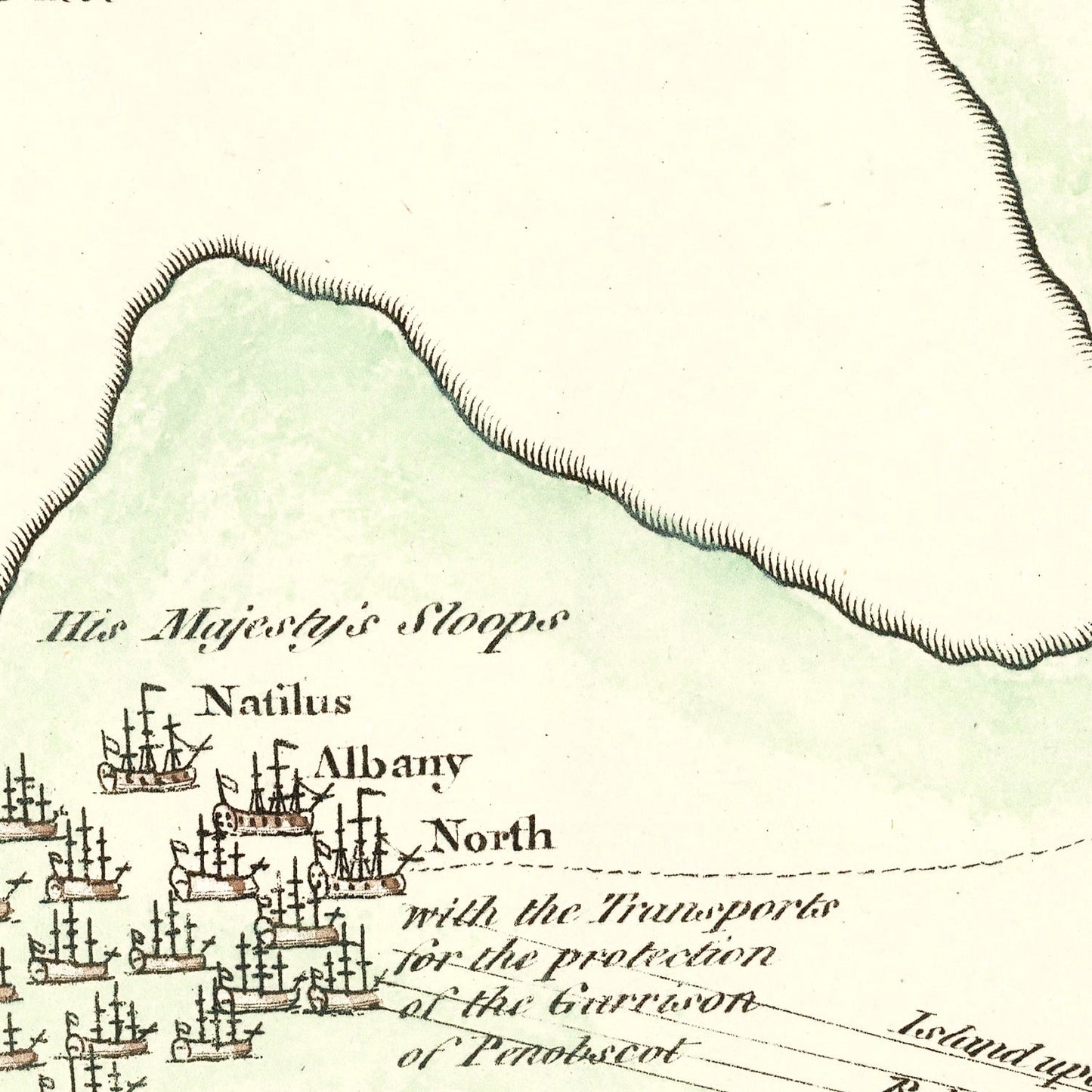 Vintage Fort Penobscot Map 1785