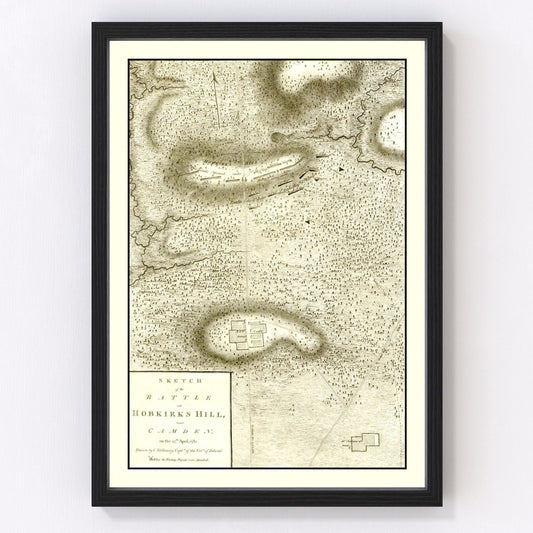 Vintage Battle of Hobkirks Hill Map 1794