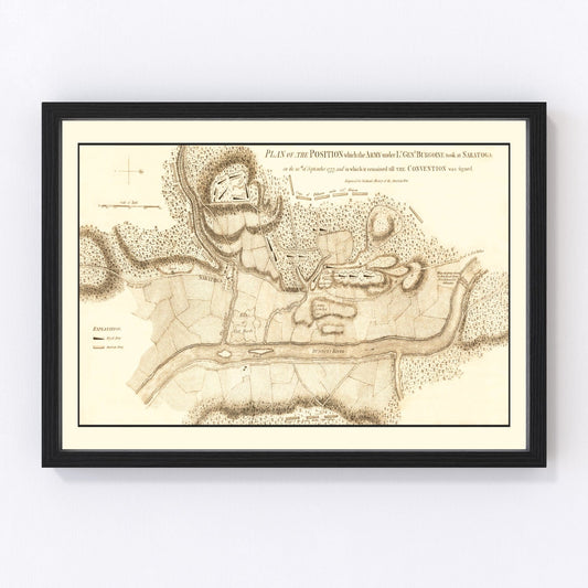 Vintage Battle of Saratoga Map 1794