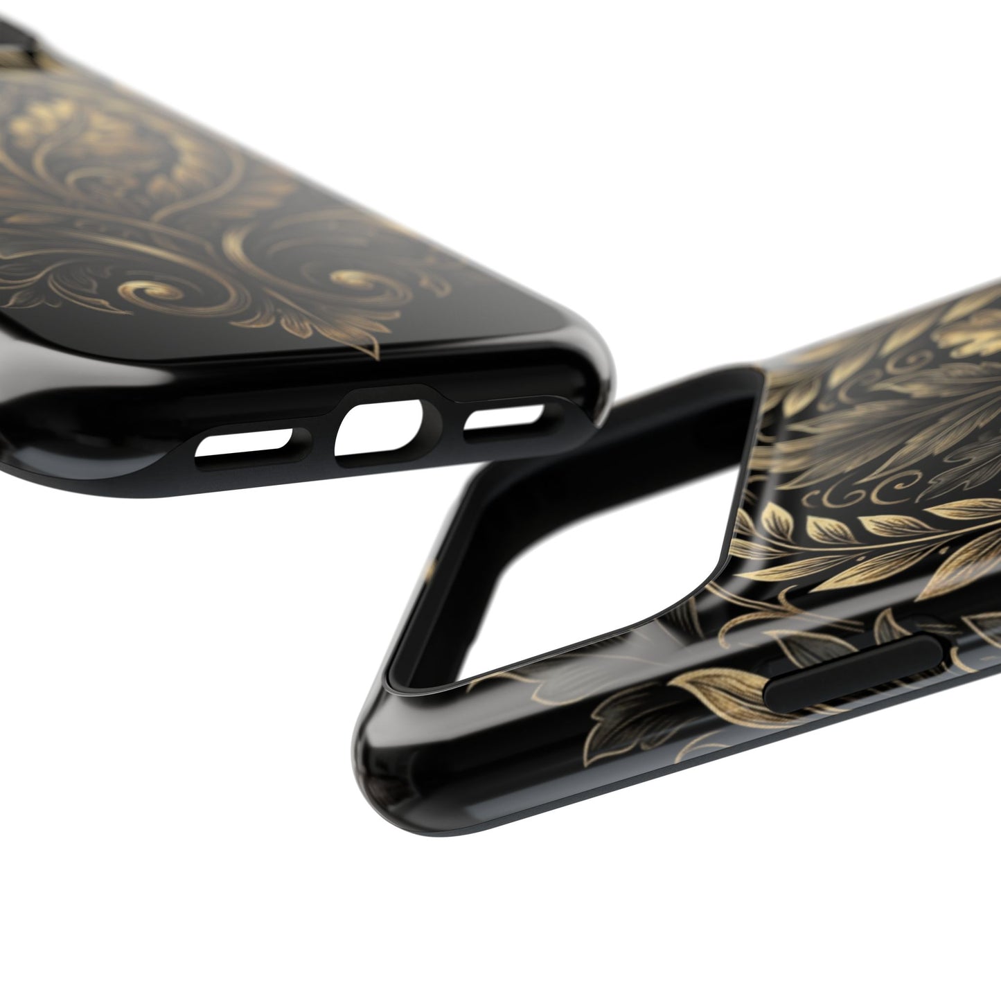 Baroque Gold Leaf Phone Case — Impact-Resistant Protective Cover