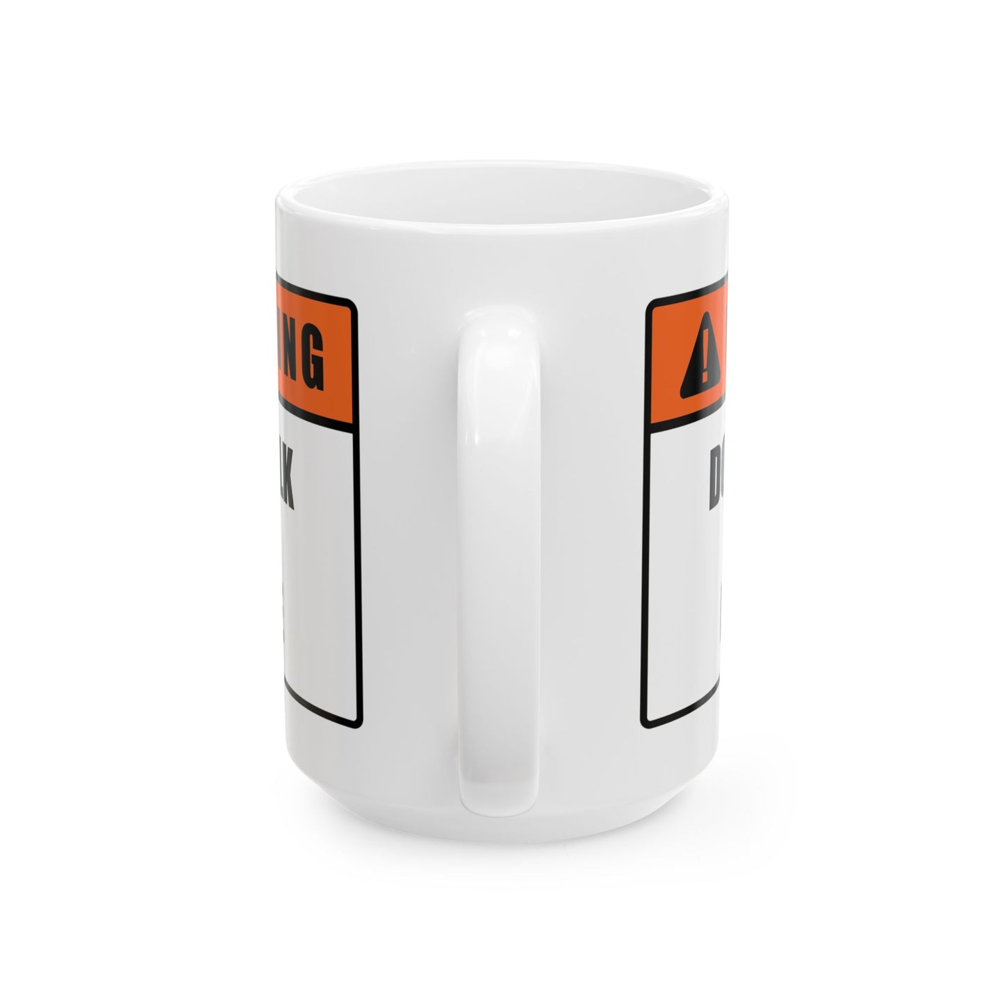 Warning Sign Mug — “Don’t Talk to Me Please” Ceramic Coffee Cup (11oz/15oz)