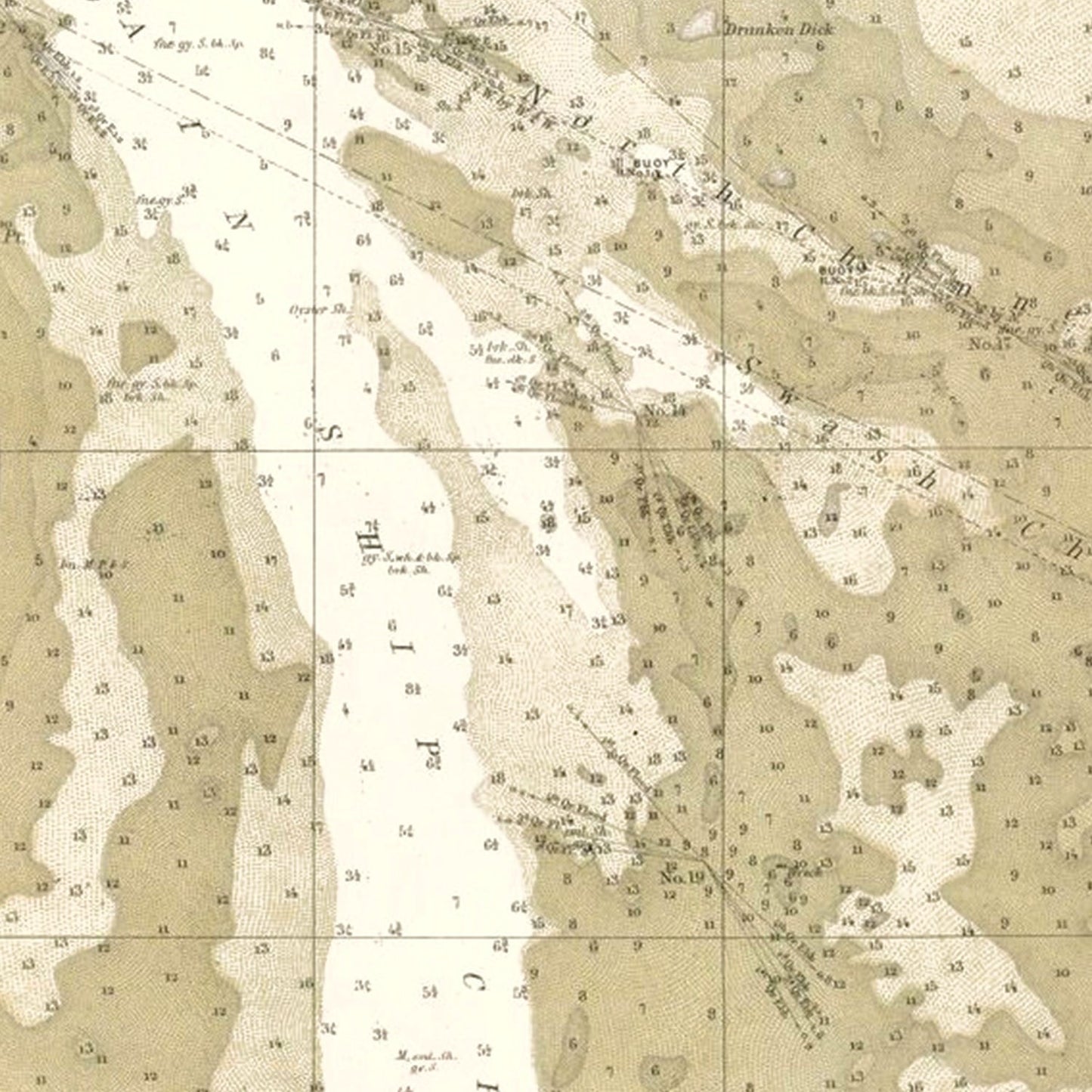 Vintage Charleston Harbor Map 1864