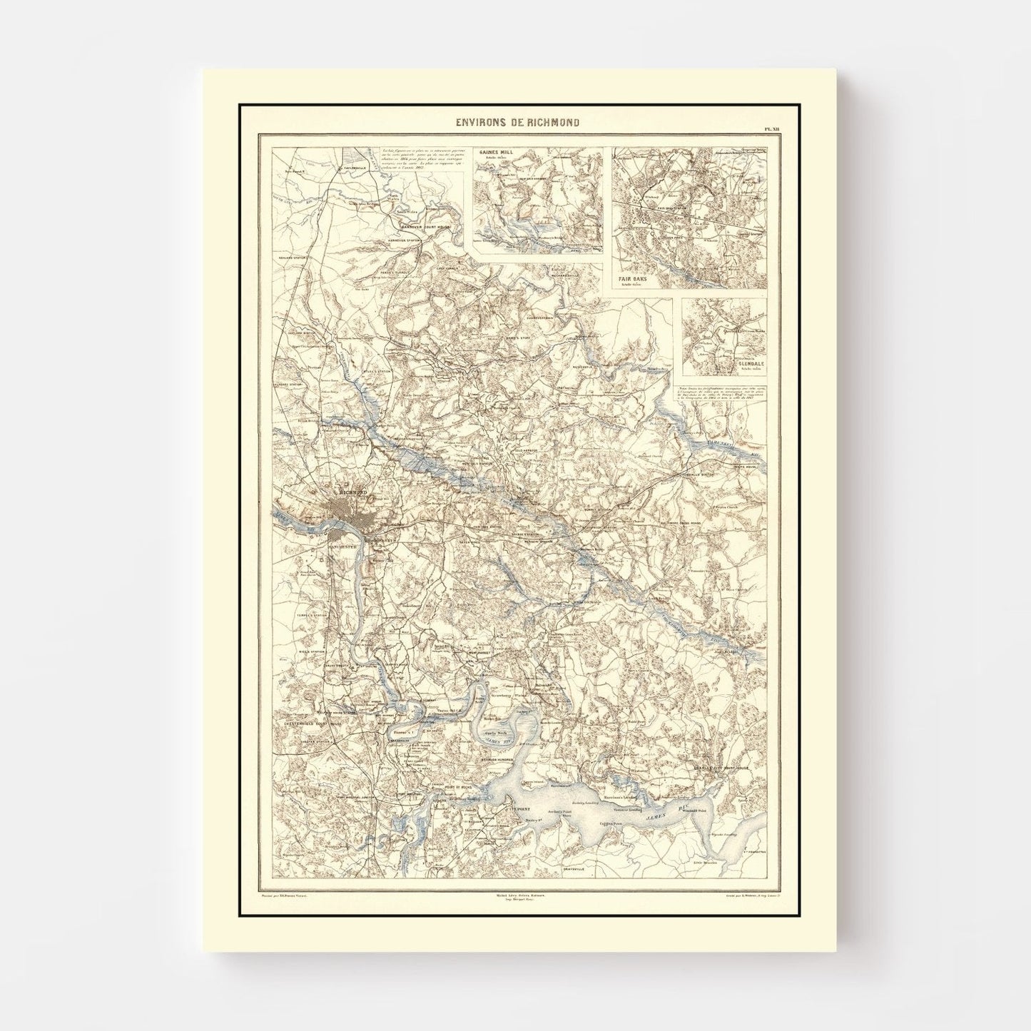 Vintage Richmond, VA Map 1874