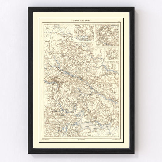Vintage Richmond, VA Map 1874