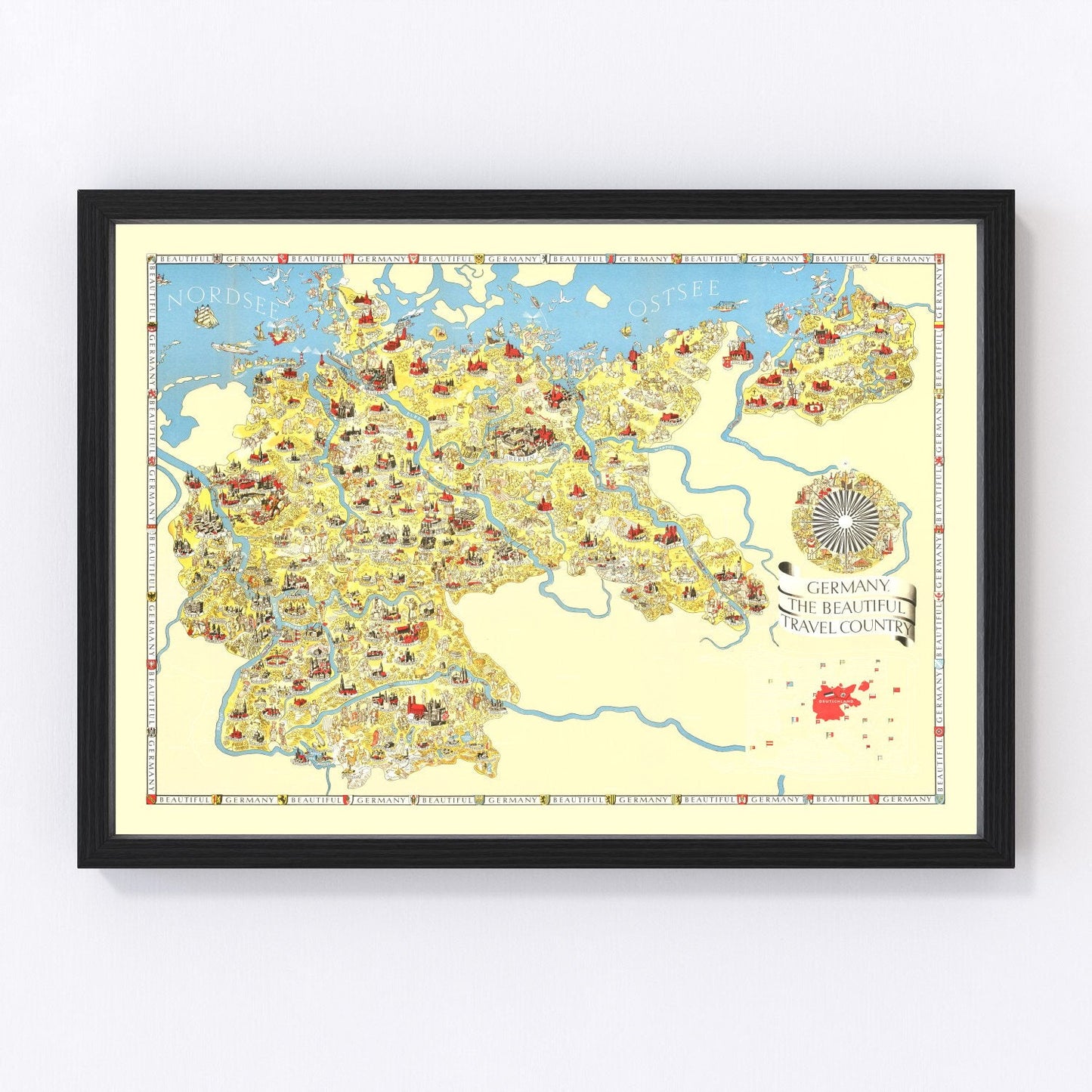 Vintage Map of Germany 1935