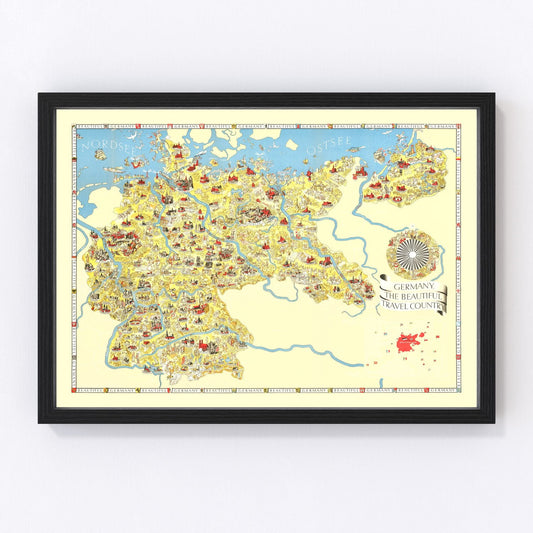 Vintage Map of Germany 1935