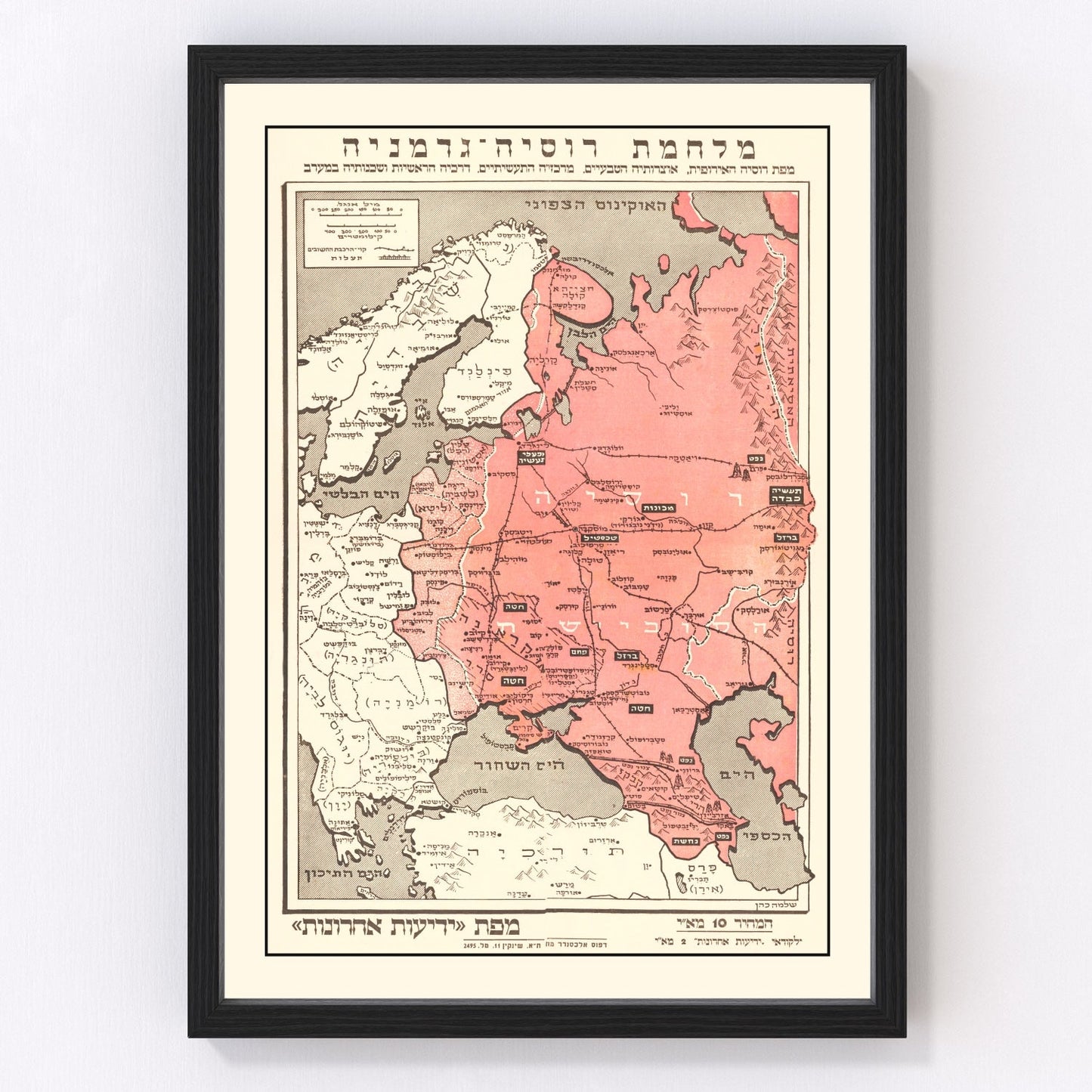 Vintage World War II Map of the Eastern Front 1941