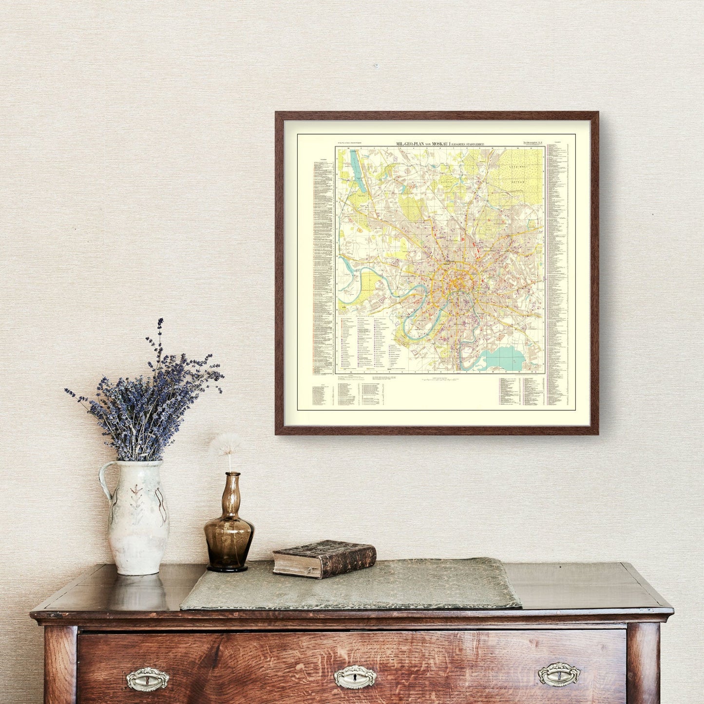 Vintage Moscow World War II Map 1941