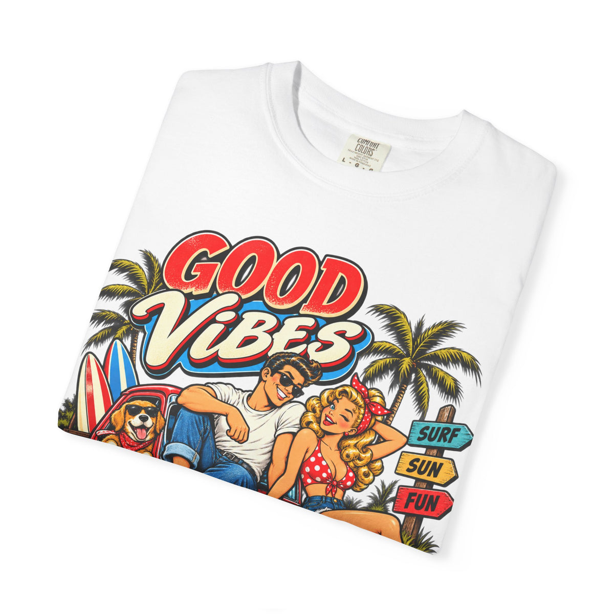 Good Vibes Retro Beach T-Shirt
