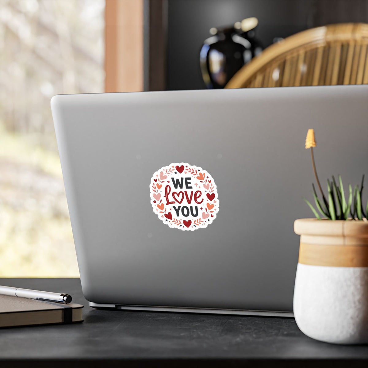 We Love You Heart Wreath Vinyl Sticker — Decal for Windows, Laptops & Gifts