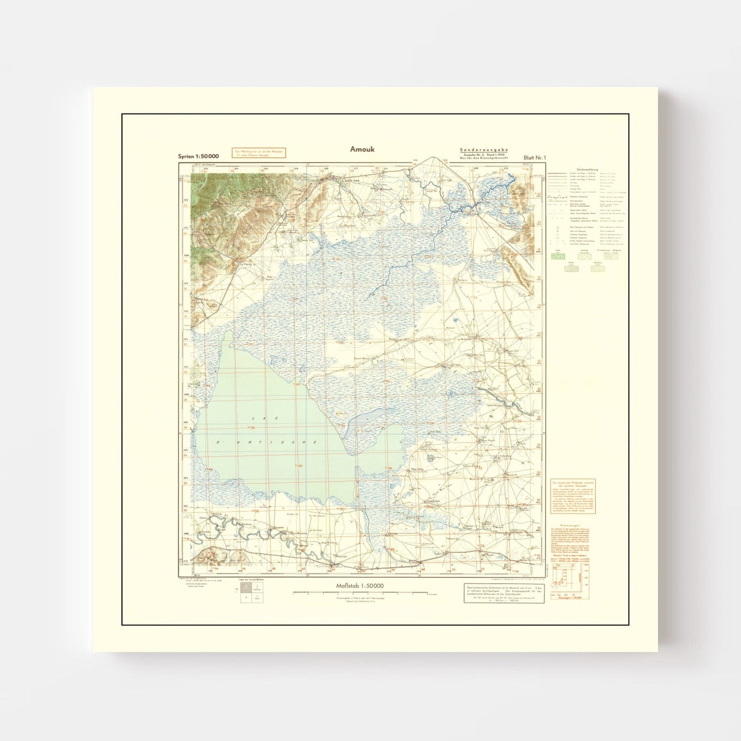 Vintage Middle East World War II Map 1942