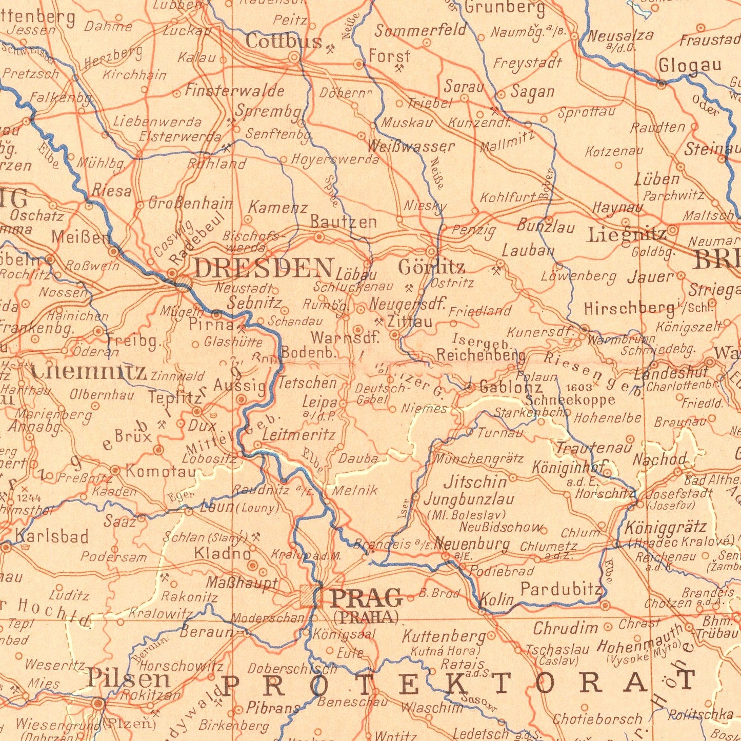 Vintage Germany World War II Map 1942