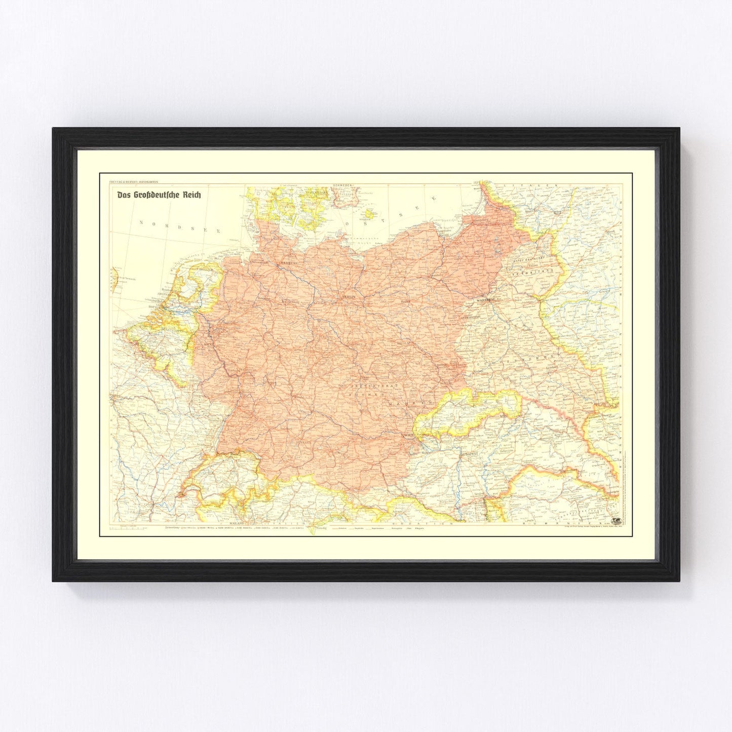 Vintage Germany World War II Map 1942