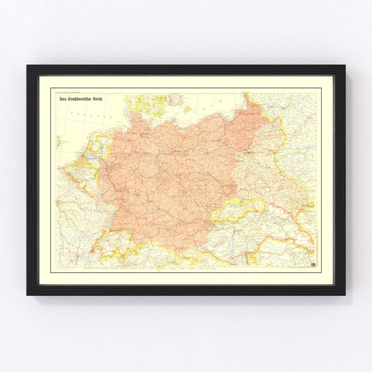 Vintage Germany World War II Map 1942