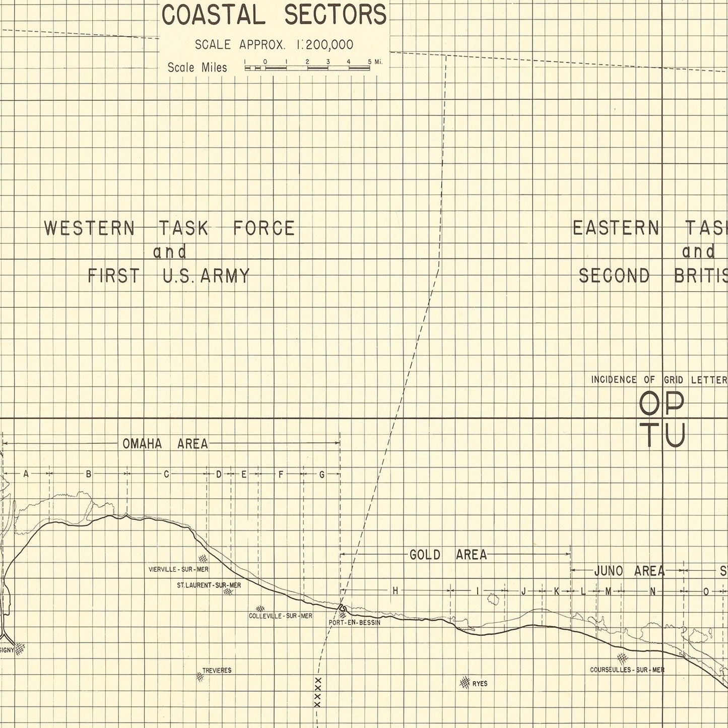 Vintage D-Day Normandy Invasion Map 1944