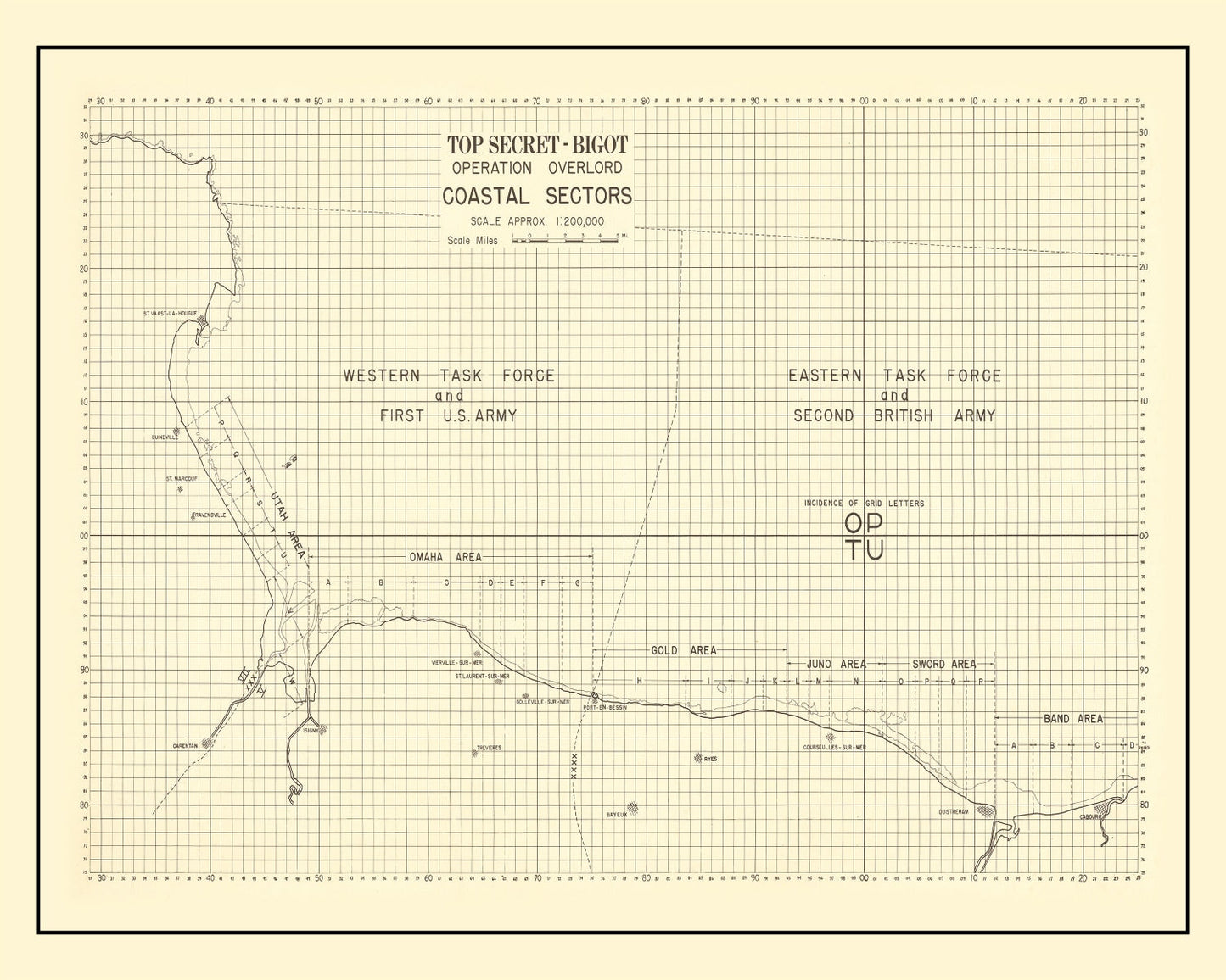 Vintage D-Day Normandy Invasion Map 1944