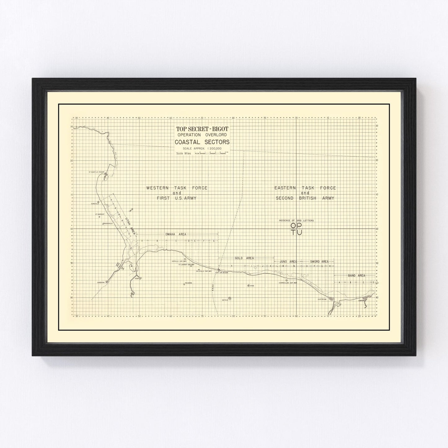 Vintage D-Day Normandy Invasion Map 1944