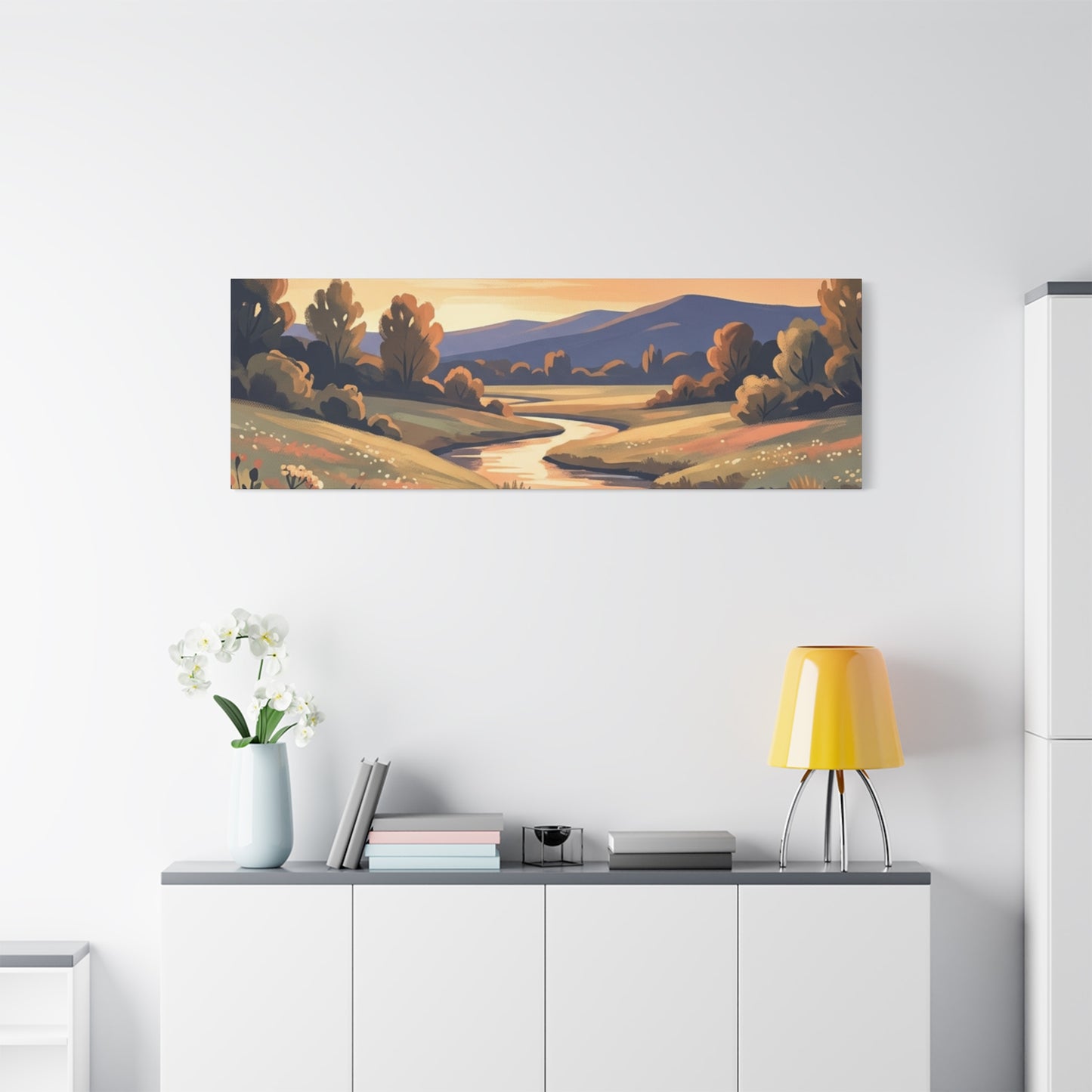 Sunset Meadow Canvas Wall Art