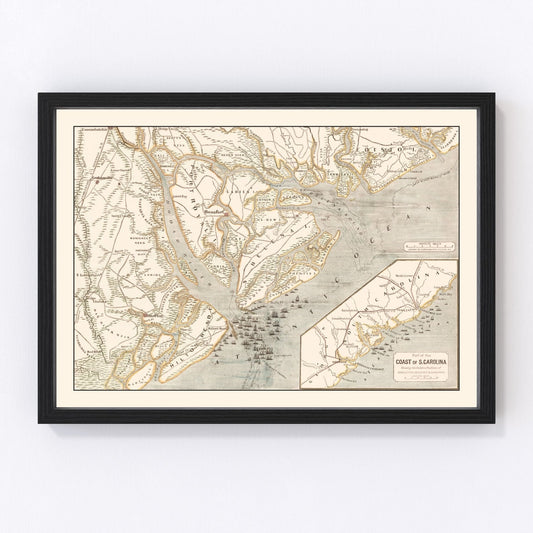 Vintage Port Royal Map 1861