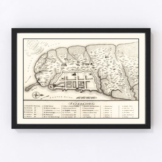 Vintage Map of Charleston, South Carolina 1809