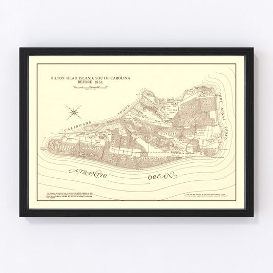 Vintage Hilton Head Island Map 1861