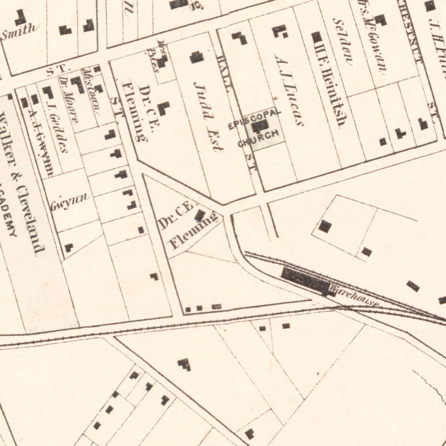 Vintage Map of Spartanburg, South Carolina 1882