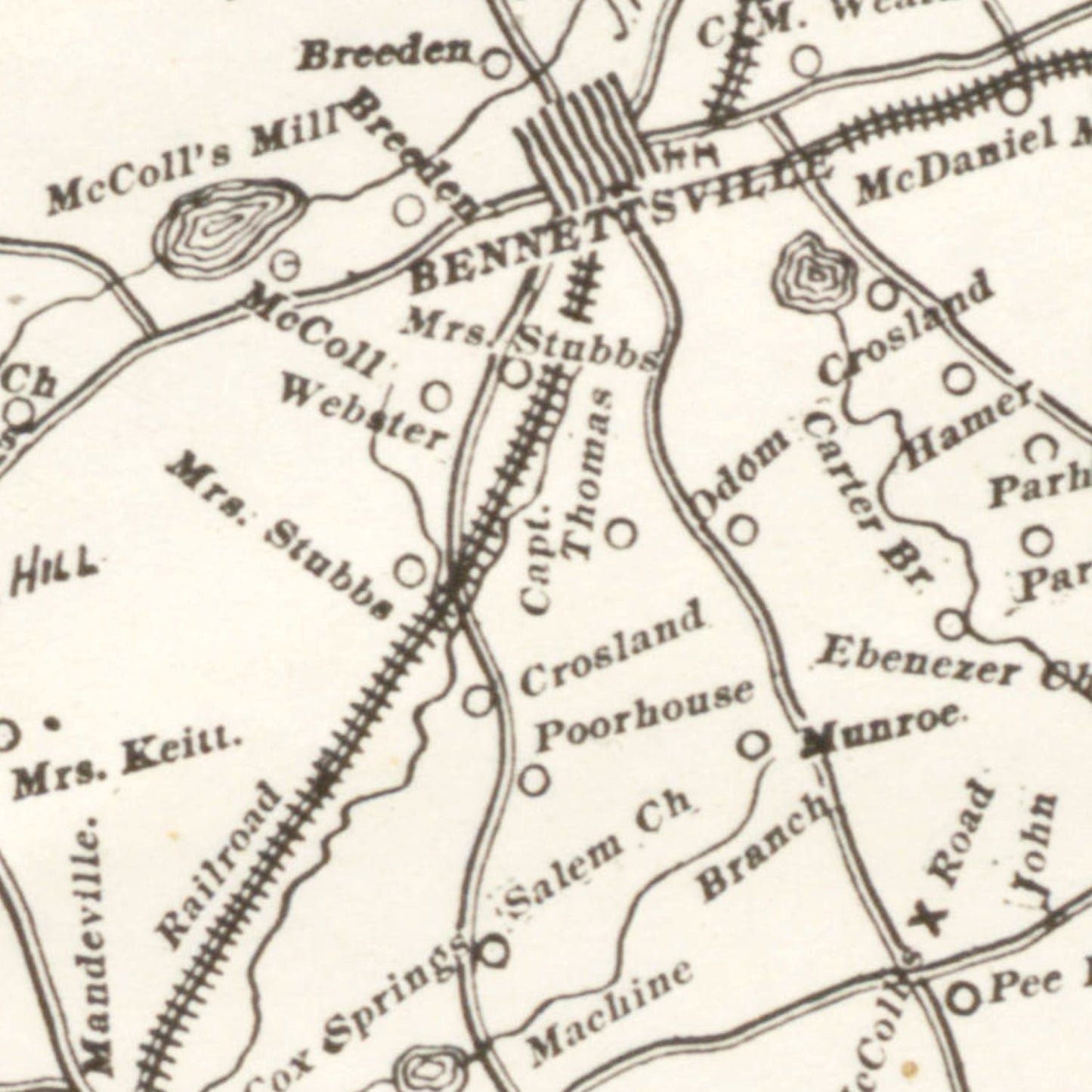 Vintage Map of Marlboro County, South Carolina 1880