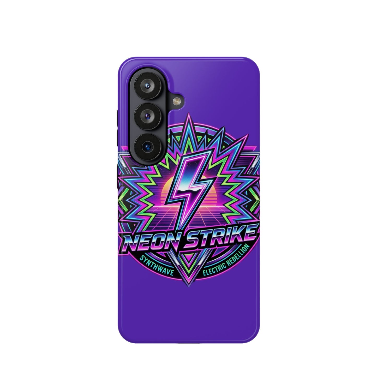 Neon Strike Phone Case — Retro 80s Lightning Magnetic Impact-Resistant Cover
