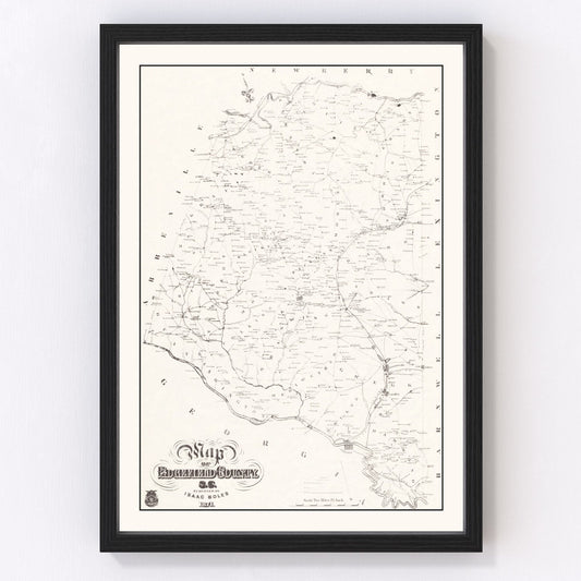 Vintage Map of Edgefield County, South Carolina 1871