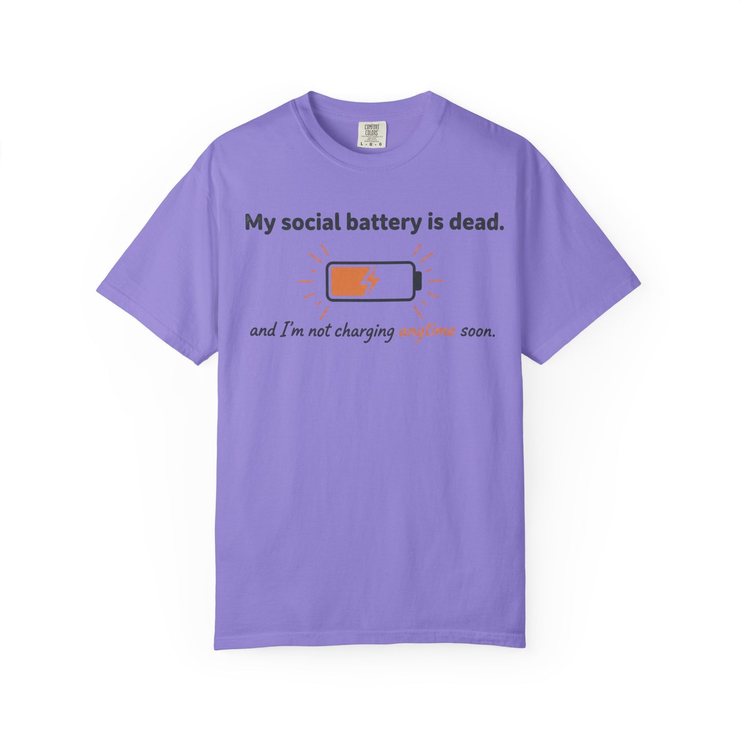 My social battery is dead T-shirt | low battery graphic tee
